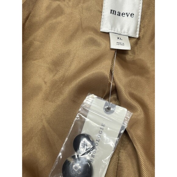 Anthropologie Maeve Ultra Cropped Trench Coat Honey Preppy Retro Size XL NWT - Picture 8 of 10